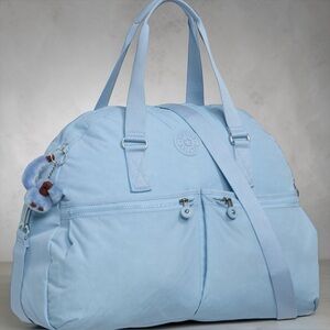Kipling Large Light Blue Travel Eugina Tote Bag